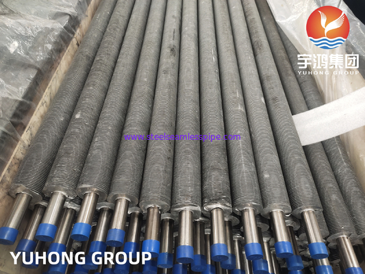 ASME SA249 TP304 এয়ার কুলার তাপ এক্সচেঞ্জারের জন্য স্টেইনলেস স্টীল এক্সট্রুজড ফিন টিউব
