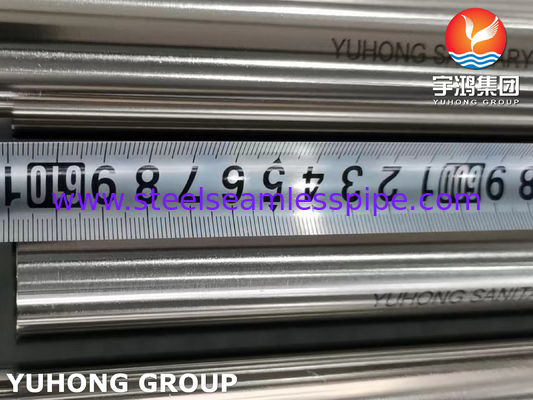 স্টেইনলেস স্টীল সিউমলেস স্যানিটারি টিউব ASTM A270 TP316L 320 Grit বাইরে পোলিশ