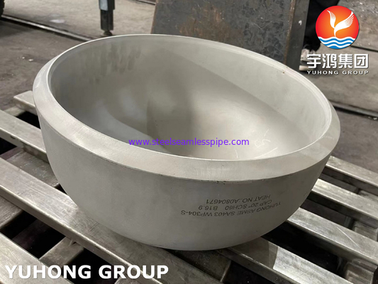 ASME SA403 WP304-S স্টেইনলেস স্টীল ক্যাপ বড় আকার 40 ইঞ্চি Butt ওয়েল্ড পাইপ ফিটিং PT
