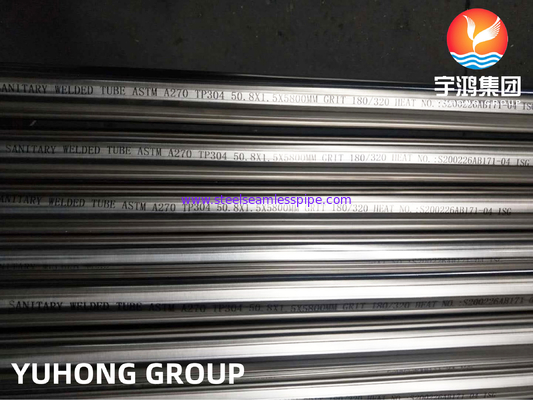 ASTM A270 TP304 স্টেইনলেস স্টীল ওয়েল্ডড টিউব, স্যানিটারি অ্যাপ্লিকেশনে ব্যবহৃত উজ্জ্বল অ্যানিলড ট্রিটমেন্ট