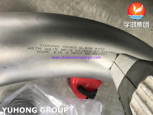 ASTM A815 WPS31803 ASME B16.9 3&quot; SCH10S R=5D ডুপ্লেক্স স্টেইনলেস স্টিল বেন্ড
