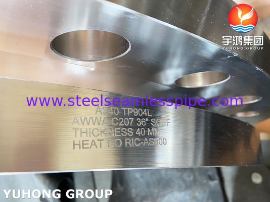 ASTM A240 SS904L প্লেট ফ্যাব্রিকেটেড স্লিপ-অন ফ্ল্যাঞ্জ ফ্ল্যাট ফেস AWWA C207 এবং কাস্টম ডাইমেনশন সহ