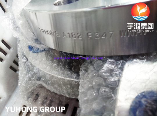 ASTM A182 F347 স্টেইনলেস স্টীল ওয়েল্ড-নেক ফ্ল্যাঞ্জ, উচ্চ তাপমাত্রা অ্যাপ্লিকেশনের জন্য RF / RTJ মুখ
