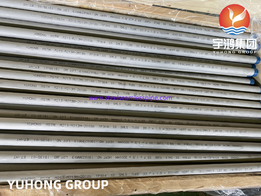 ASTM A213 TP304 বিজোড় অস্টেনিটিক অ্যালয় স্টিল বয়লার সুপার হিটার এবং হিট এক্সচেঞ্জার টিউব