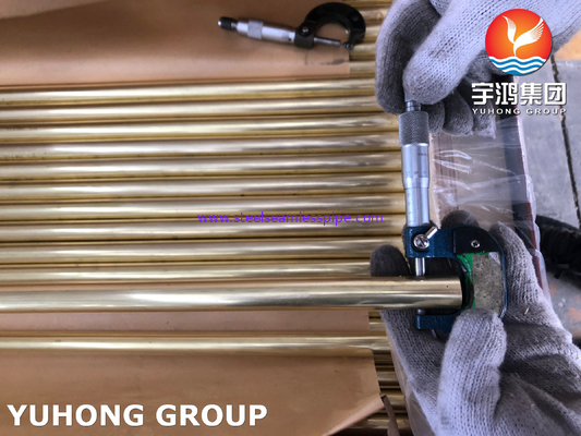 ASTM B111 C44300 / DIN CuZn28Sn1 ব্রাস সিউমলেস টিউব তাপ এক্সচেঞ্জার টিউব