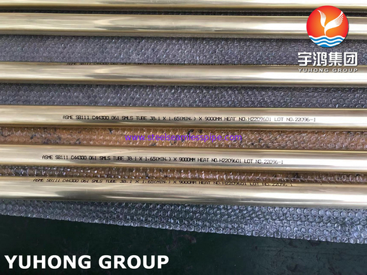ASTM B111 C44300 / DIN CuZn28Sn1 ব্রাস সিউমলেস টিউব তাপ এক্সচেঞ্জার টিউব