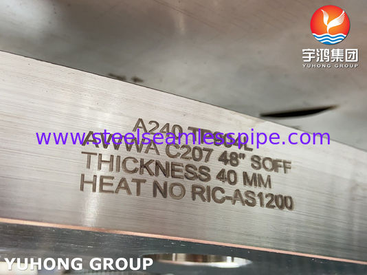 ASTM A240 অ্যালোয় 904L / UNS N08904 AWWA C207 ওয়াটারওয়ার্ক সার্ভিসের জন্য রিং টাইপ ফ্ল্যাঞ্জ
