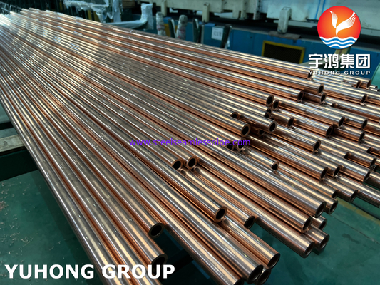 ASTM B111 UNS C12200 / CW024A সিউমলেস কপার টিউব, DHP তাপ এক্সচেঞ্জার টিউব