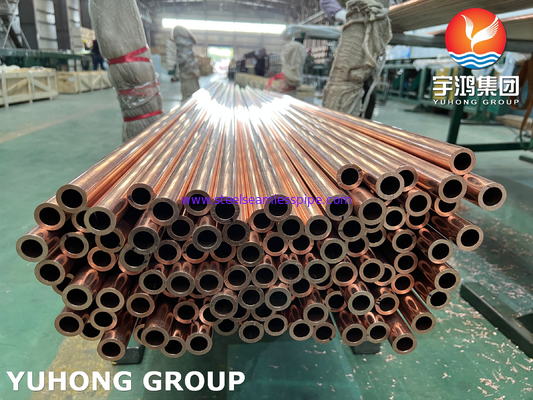 ASTM B111 UNS C12200 / CW024A সিউমলেস কপার টিউব, DHP তাপ এক্সচেঞ্জার টিউব
