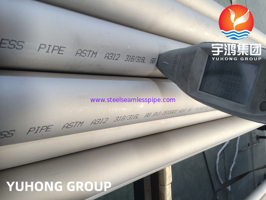 Tubos de Acero Inoxidable Sin Costura ASTM A312 TP304L TP316L অ্যানিলড পিকলিং 100% UT ET