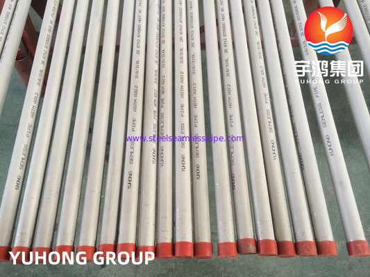 Tubos de Acero Inoxidable Sin Costura ASTM A312 TP304L TP316L অ্যানিলড পিকলিং 100% UT ET