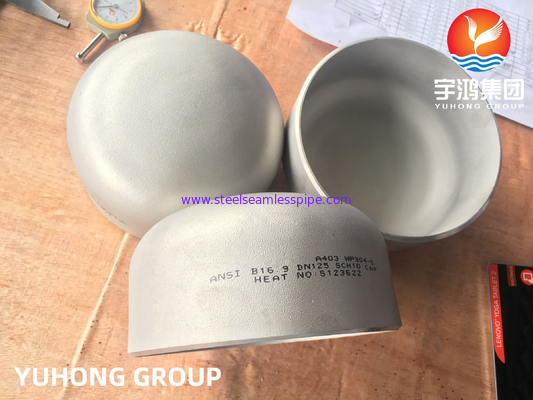 A403 WP304 / WP304L স্টেইনলেস স্টিল ক্যাপ, বাট ওয়েল্ড ফিটিংস B16.9, চাপপূর্ণ পাত্র তৈরির জন্য