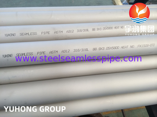 ASTM A312 TP316L ASME BPV কোড স্ট্যাম্প U এর জন্য অস্টেনাইটিক স্টেইনলেস স্টীল সিউমলেস পাইপ