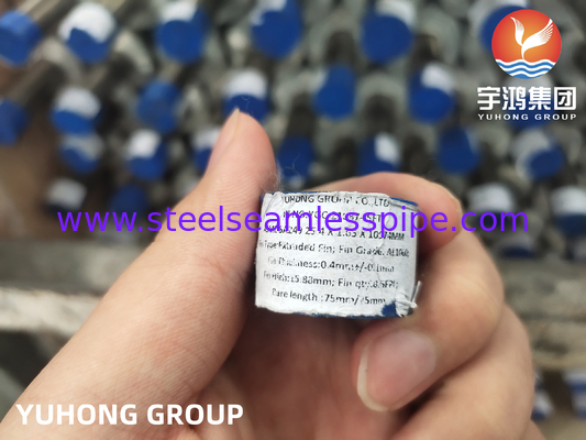 কনডেন্সারের জন্য ASME SA249 TP304 স্টেইনলেস স্টীল ফিন টিউব