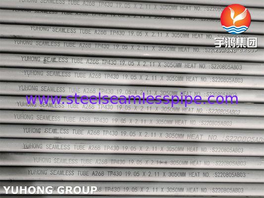 ASME SA268 TP430 1.4016 স্টেইনলেস স্টীল seamless তাপ এক্সচেঞ্জার টিউব