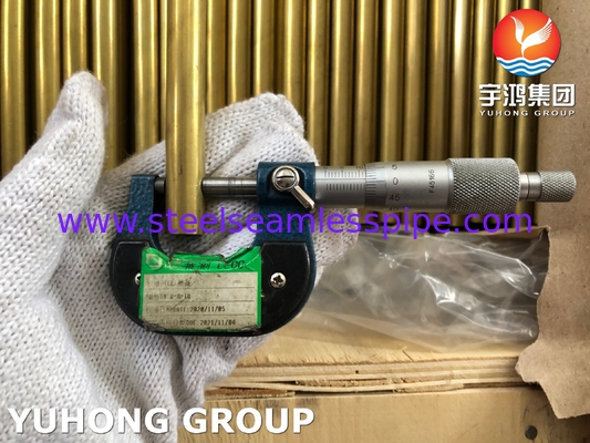 তামা খাদ ব্রাস টিউব ASTM B111 C44300 C68700 C70600 25.4mm*1.245mm*12995mm কনডেন্সার এয়ার কুলার রেডিয়েটার