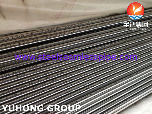ASTM A269 TP316L স্টেইনলেস স্টীল উজ্জ্বল Annealed টিউব পোলিশ সমাপ্তি 320 Grit টিউবিং