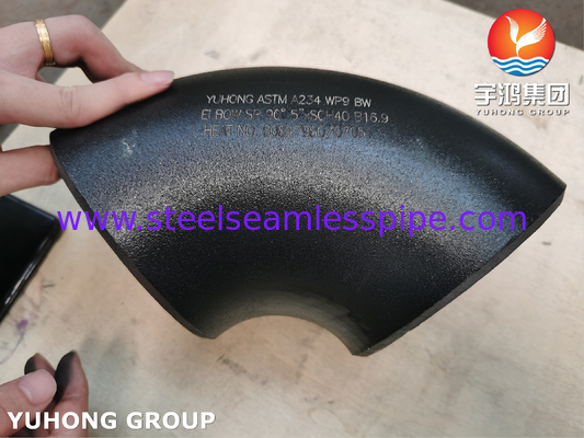 ASTM A234 WP9 CL1 90° ELBOW BW SR 5&quot; SCH40 সিউমলেস পাইপ ফিটিং
