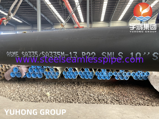 ASME SA335 P22 10 &quot;SCH120 সিউমলেস বয়লার পাইপ কালো পেইন্টিং বেভেলড শেষ