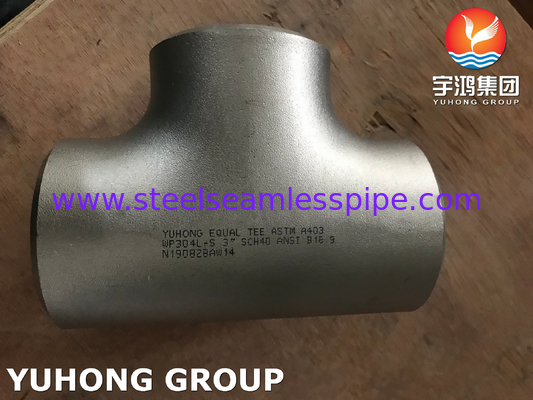 ASTM A403 WP304L-S টি-এর বাট ওয়েল্ড টি B16.9 তেল গ্যাসের জন্য