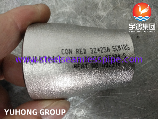 JIS B2312 SS304 সিউমলেস বট ওয়েল্ড রিডাক্টর ECC রিডাক্টর স্টেইনলেস স্টীল ফিটিং