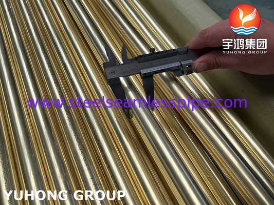 ASTM B111 C44300 / DIN CuZn28Sn1 ব্রাস সিউমলেস টিউব তাপ এক্সচেঞ্জার টিউব