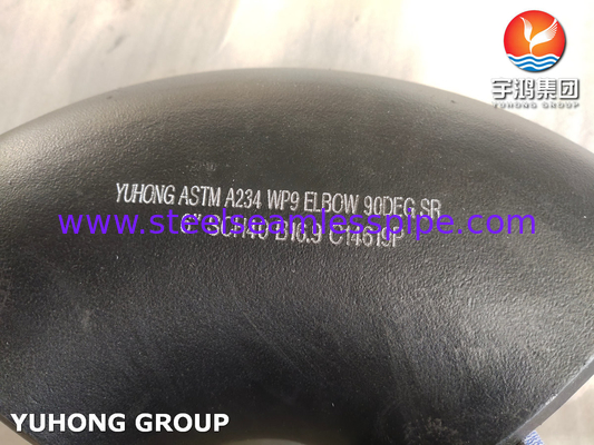 অ্যালয় স্টিল ASTM A234 WP9 90 ডিগ্রি SR কনুই ANSI B16.9 বাটওয়েল্ড ফিটিং