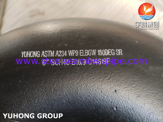 এএসটিএম A234 WP9 180 ডিগ্রি এসআর এলকোড বি 16 এর সাথে মিশ্রিত স্টিলের বিটওয়েল্ড ফিটিং9