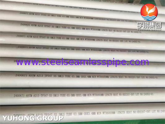 ASTM A213/ASME SA 213 TP347/TP347H স্টেইনলেস স্টীল সিউমলেস টিউব ইন হিট এক্সচেঞ্জার বয়লার