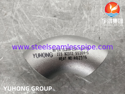 JIS B2312 SS304-S স্টেইনলেস স্টীল বিট ওয়েল্ড ফিটিং 45° 90° LR Ellbow