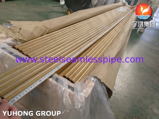 সিউমলেস কপার অ্যালোয় হিট কন্ডেনসার টিউব Astm B111 C44300 O61 CuZn28Sn1
