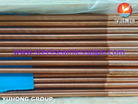 ASTM B111 UNS C12200 সিউমলেস কপার টিউব তাপ এক্সচেঞ্জার লো ফিন টিউব