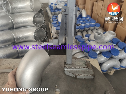 ASTM A403 WP304H স্টেইনলেস স্টীল Buttweld পাইপ ফিটিং 90 ডিগ্রী SR কনুই