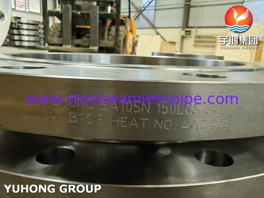 ASTM A105 / A105N কার্বন ইস্পাত ফ্ল্যাঞ্জের উপর স্লিপ ASME B16.5 ছিন্ন SORF ফ্ল্যাঞ্জ