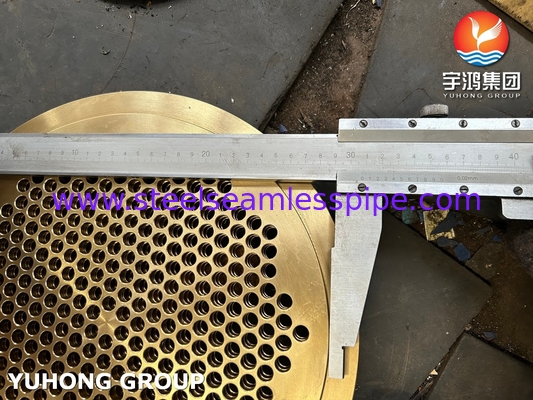 ASTM B171 C46400 তাপ এক্সচেঞ্জার এবং বয়লারের জন্য নৌবাহিনীর ব্রাস টিউব শীট