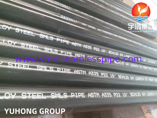 ASTM A335 P11 P22 ALLOY STEEL SEAMLESS PIPE SCH80 SCH40 কালো পেইন্টিং সারফেস তেল ও গ্যাসের জন্য বেভেলড প্লেইন শেষ