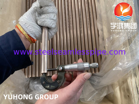 কপার অ্যালোয় সিউমলেস টিউব ASTM B111 C68700 C70600 C44300 C1200 তাপ এক্সচেঞ্জার কনডেন্সার এয়ার কুলার হিটিং সিস্টেমের জন্য