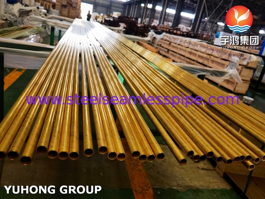 ASTM B111 UNS C68700 অ্যালুমিনিয়াম ব্রাস টিউব CuZn20Al2 তাপ এক্সচেঞ্জার টিউব