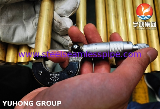 ASTM B111 UNS C68700 অ্যালুমিনিয়াম ব্রাস টিউব CuZn20Al2 তাপ এক্সচেঞ্জার টিউব