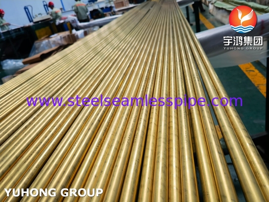 ASTM B111 UNS C68700 অ্যালুমিনিয়াম ব্রাস টিউব CuZn20Al2 তাপ এক্সচেঞ্জার টিউব