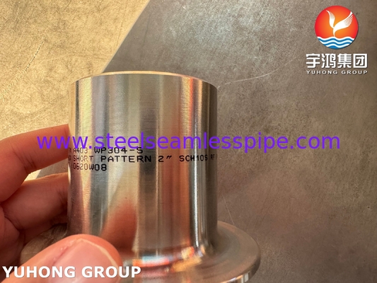 B16.9 Buttweld Fittings ASTM A403 WP304 স্টেইনলেস স্টীল ল্যাপ জয়েন্ট স্টাড শেষ