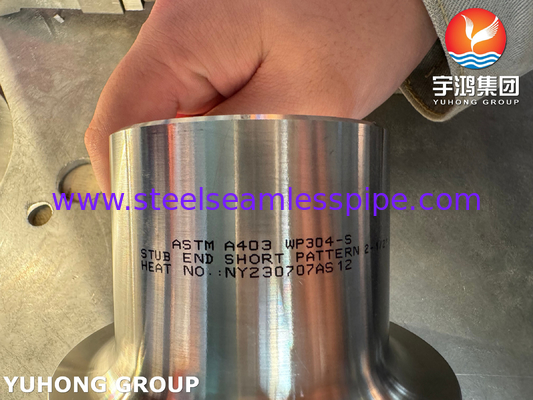 B16.9 Buttweld Fittings ASTM A403 WP304 স্টেইনলেস স্টীল ল্যাপ জয়েন্ট স্টাড শেষ
