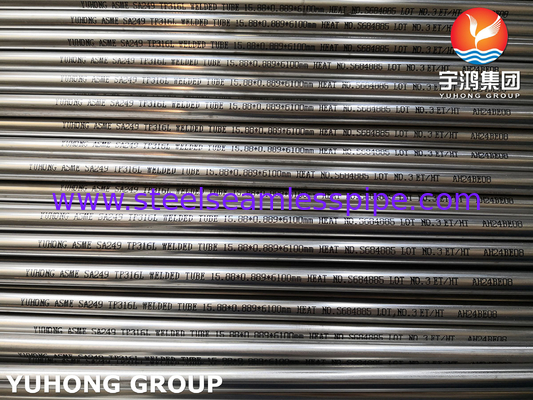 স্টেইনলেস স্টীল ঝালাই টিউব উজ্জ্বল Annealed A249 TP316L 1.4404 ET HT
