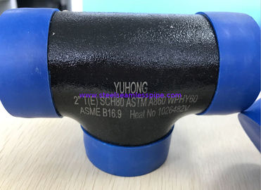 ASTM A860 WPHY60 / 42/52/65/70/80 রেডুকার টিই, ELBOW 2 &quot;SCH80 BW ASME B16.9 কালো সারফেস বা রঙিন আবরণ