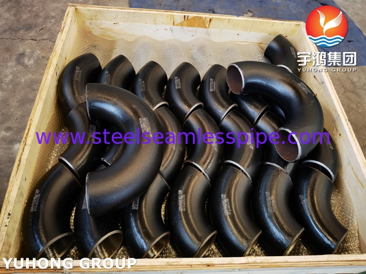 ASTM A234 WP22 CL1 / CL3 খাদ ইস্পাত ফিটিং Buttweld 180° Elbow কালো আঁকা