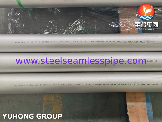 ASTM A312 TP316L স্টেইনলেস স্টীল সিউমলেস পাইপ পেট্রোকেমিক্যাল রিফাইনারি অ্যাপ্লিকেশন জন্য তেল গ্যাস pickled এবং anneled