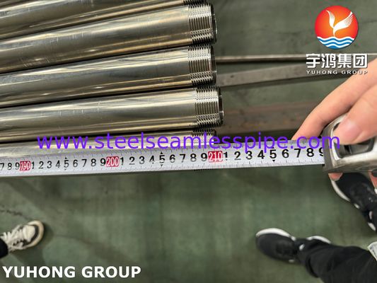 ASTM A270 TP304 স্যানিটারি স্টেইনলেস স্টিল টিউব, বাইরের থ্রেড প্রান্ত সহ