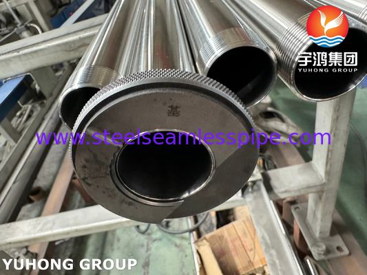ASTM A270 TP304 স্যানিটারি স্টেইনলেস স্টিল টিউব, বাইরের থ্রেড প্রান্ত সহ