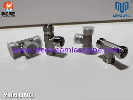 স্টেইনলেস স্টীল অ্যাডাপ্টার Tees NPT G PT SS316L হাইড্রোলিক গঠনের