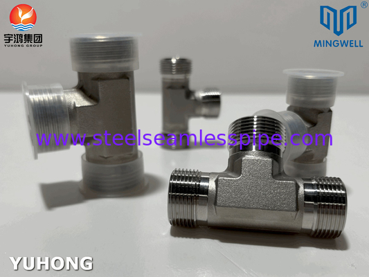স্টেইনলেস স্টীল অ্যাডাপ্টার Tees NPT G PT SS316L হাইড্রোলিক গঠনের